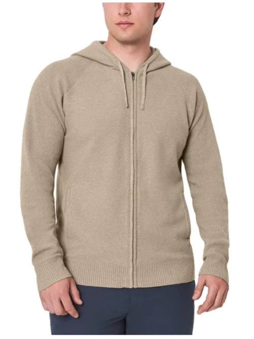 Modern Ambition Men's Size XXL Beige Full Zip Hooded Sweater NWT